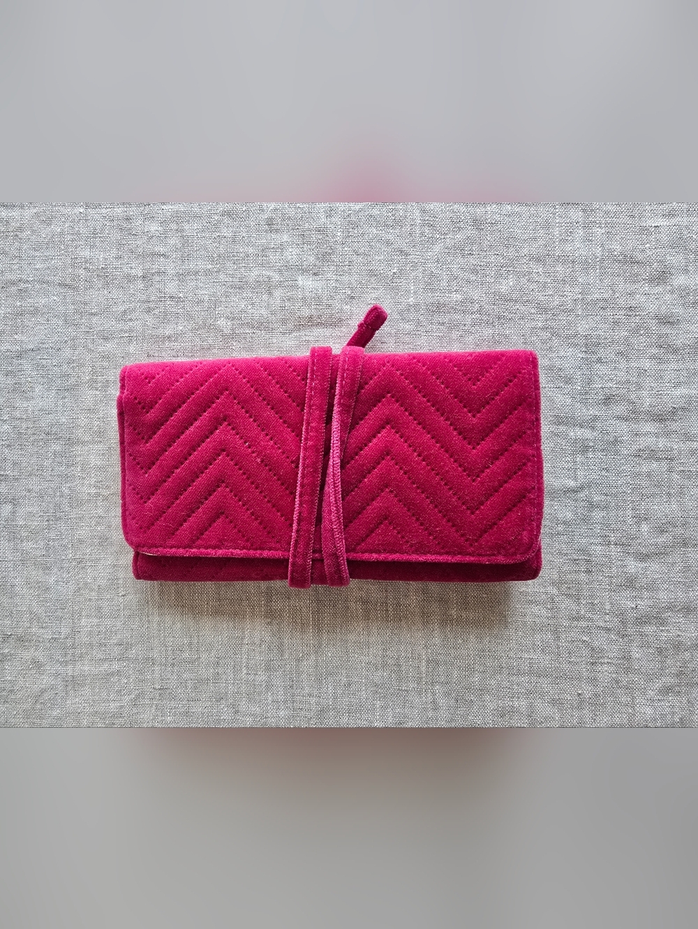 Sezane Pink And Floral Jewelry Pouch